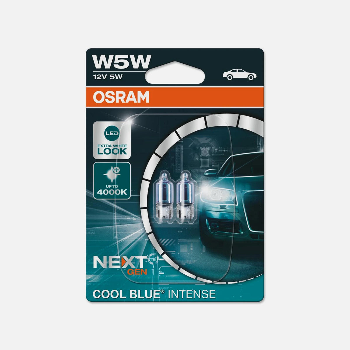 OSRAM Automotive Halogen Lamp COOL BLUE INTENSE (Next Gen) W5W W2.1x9.5d 4000K