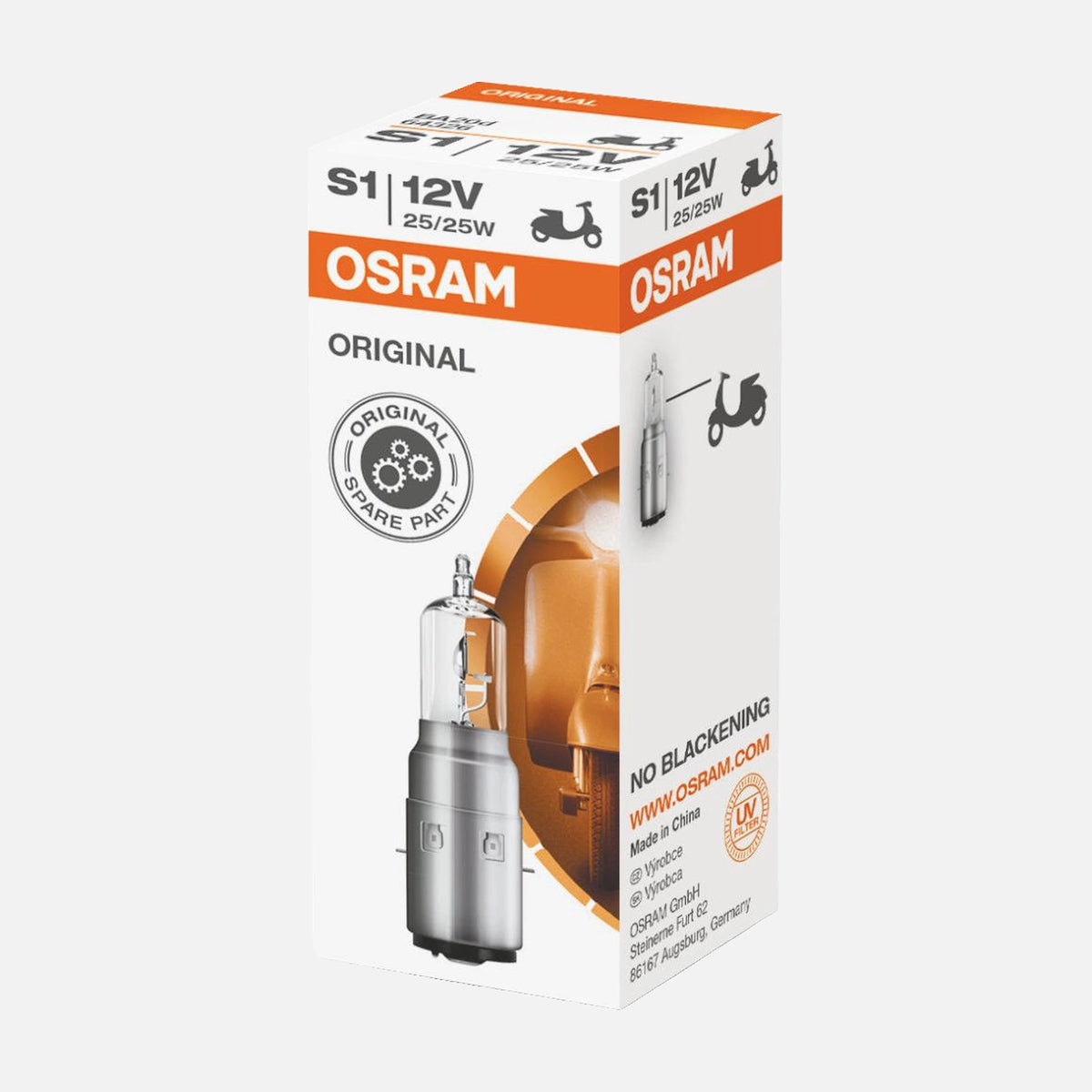 OSRAM Motorcycle Halogen Lamp ORIGINAL LINE S1 BA20d