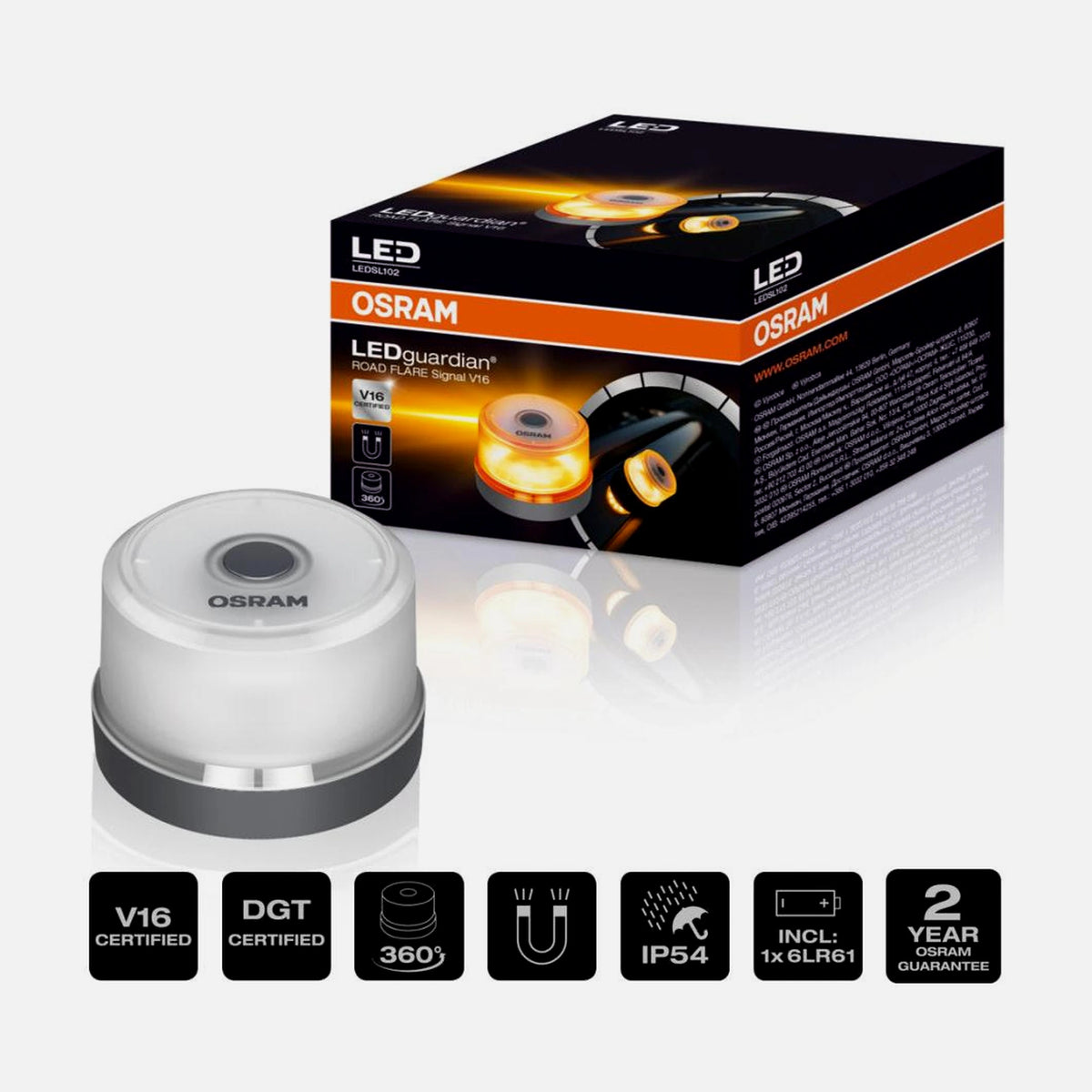 OSRAM Flashlight LEDguardian ROAD FLARE Signal V16