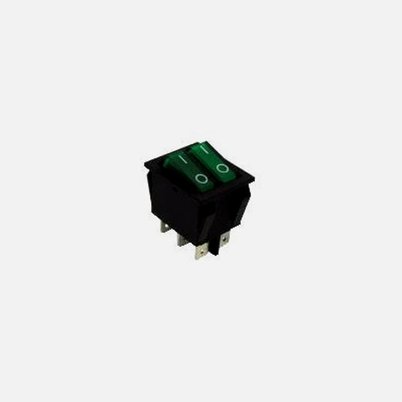 GBC 24.2550.20 - Switch with light ON-OFF-ΟΝ Double Green - Unipolar 6 contacts 15A