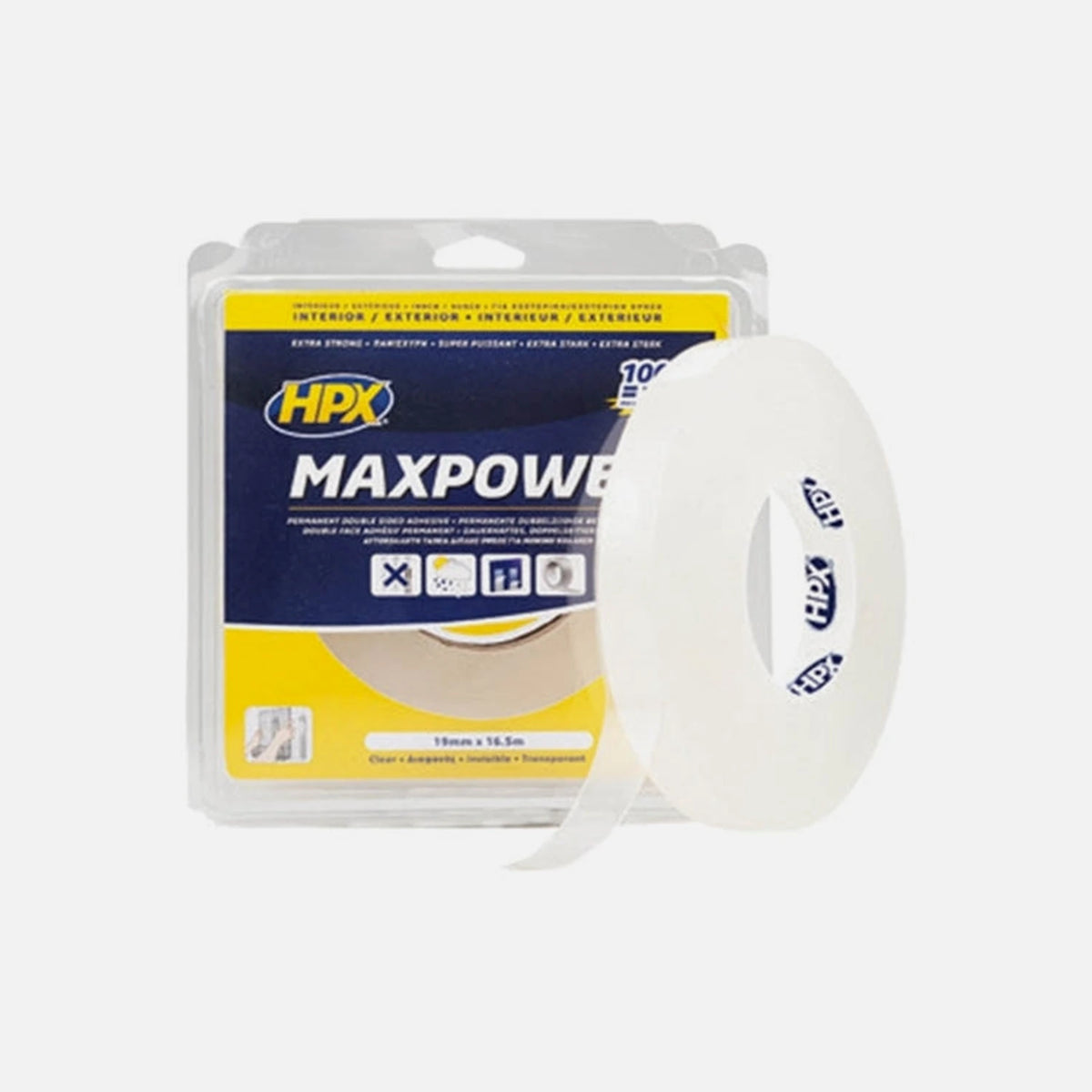 DIY-MAXPOWER transparent double-sided tape 19mm x 2m