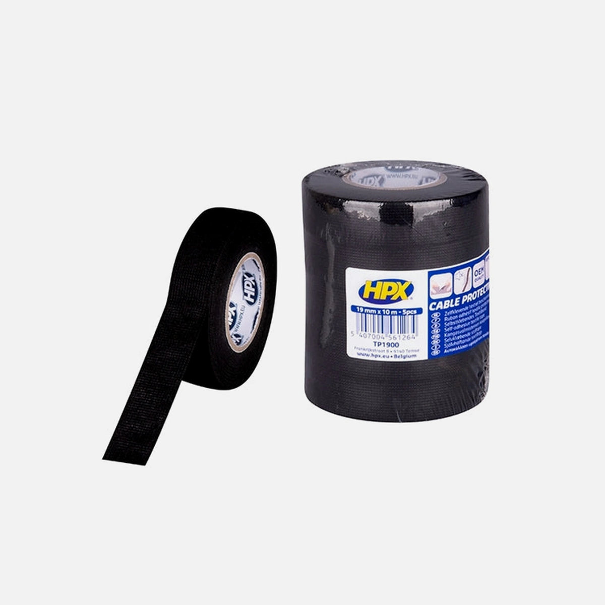 DIY-Fabric cable protection tape black 19mmx10m-5pcs