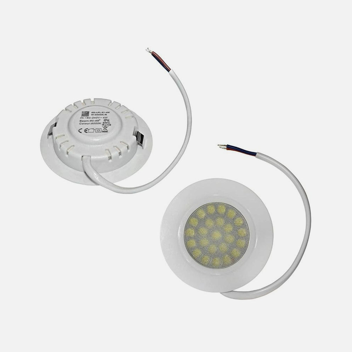 Recessed Spot light white plastic body LED - 4W 240V Cool White 4000K