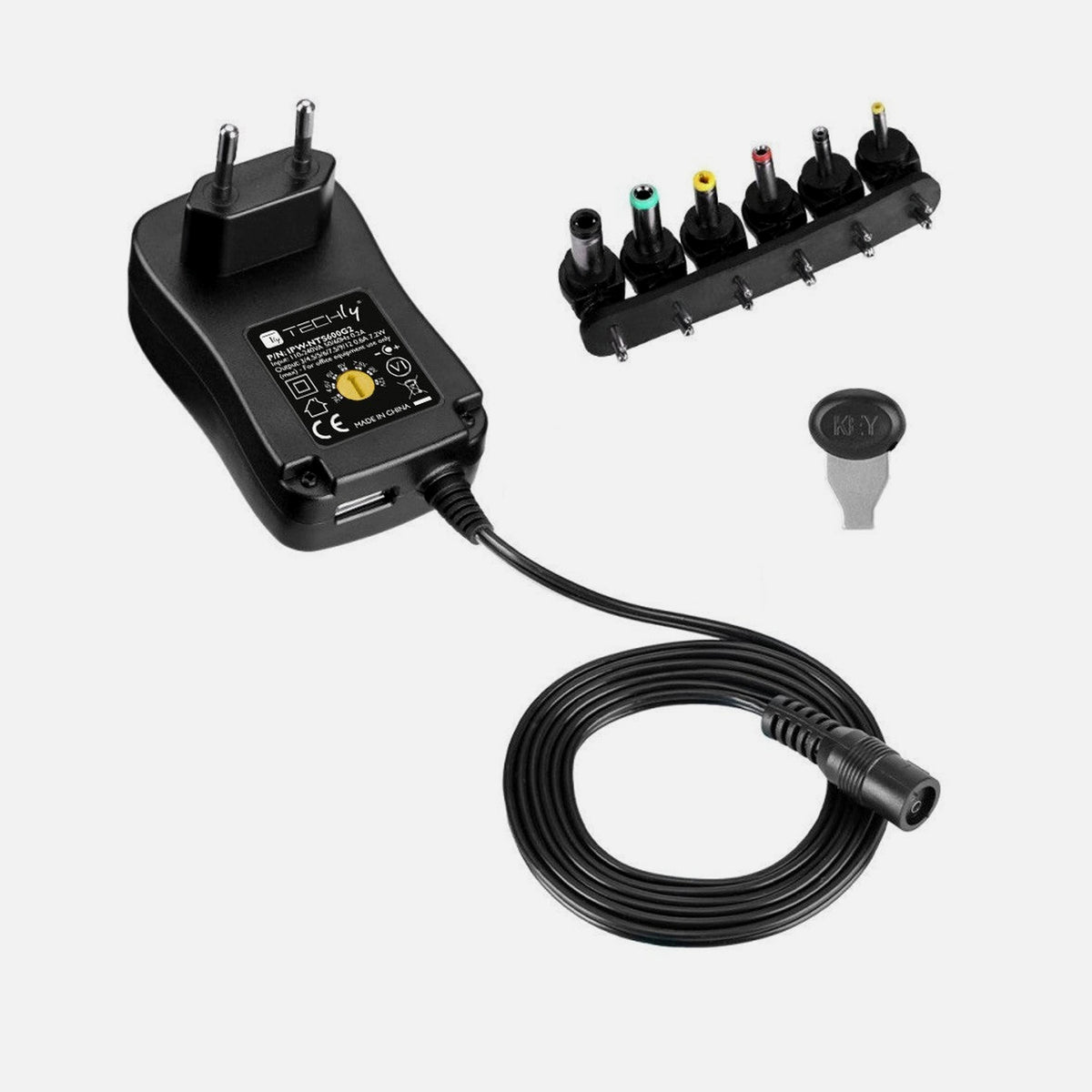 Techly IPW-NTS600G2 Adjustable Universal Power Supply 600 mA