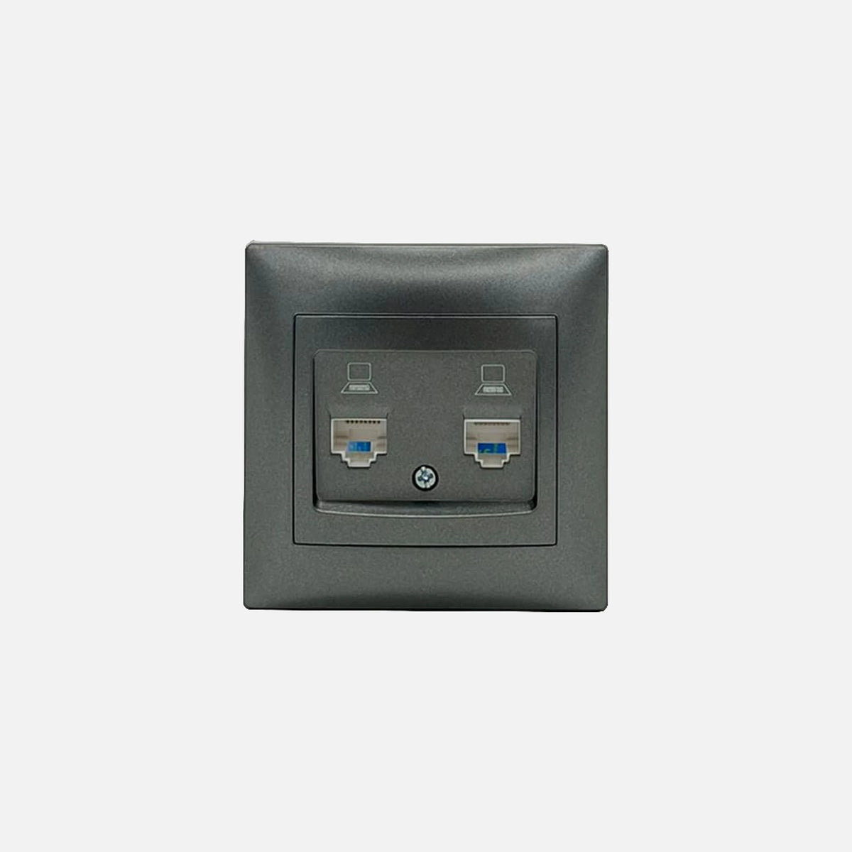 RP - Stinel Domus Anthracite Double Socket Cat6