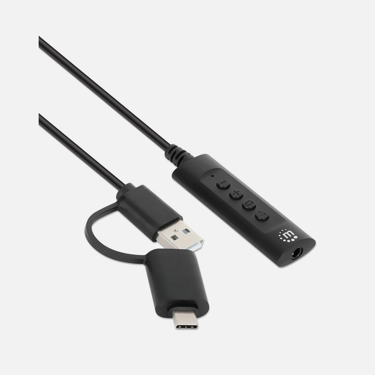 Manhattan IUSB-DAC-COMBO - USB-C & USB-A to 3.5mm Jack Cable