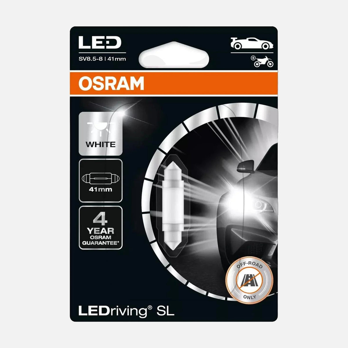 LEDVANCE OSRAM Auto Auxiliary Bulb LED SL C5W-6413DWP-01B,SV8.5-8-41mm