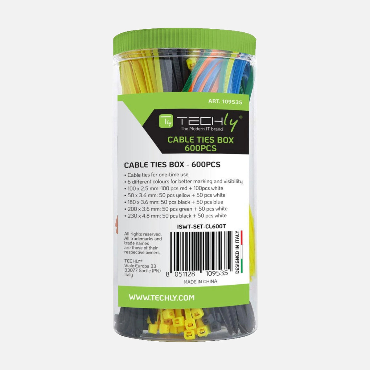 Techly ISWT-SET-CL600T Coloured Cable Tie Kit 600pcs