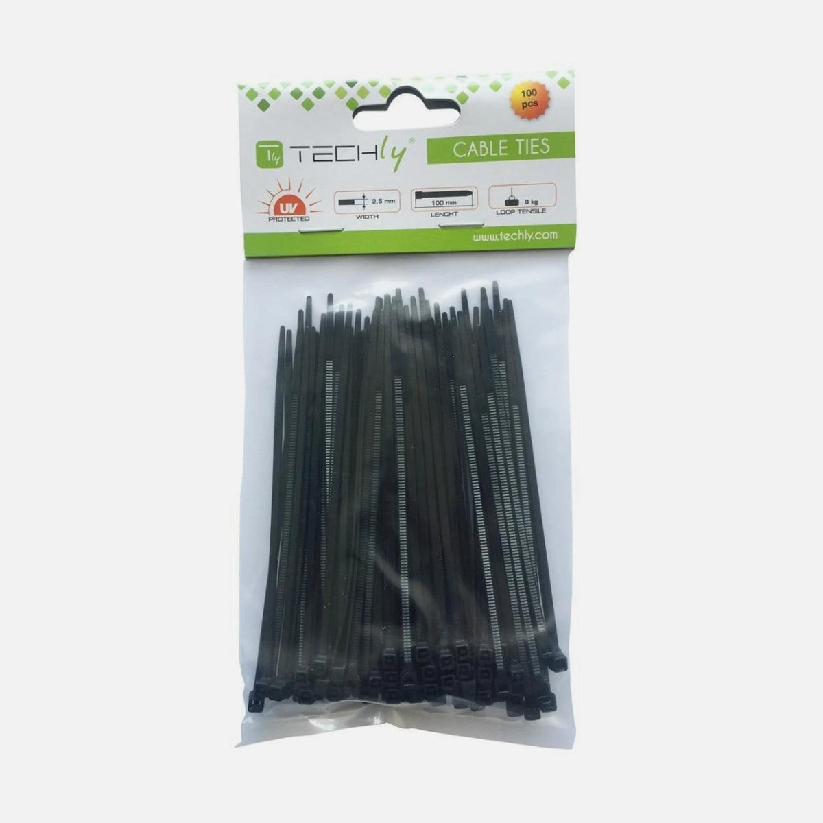 Techly ISWT-20325-BK Cable Ties 200x2.5mm Nylon 100pcs Black