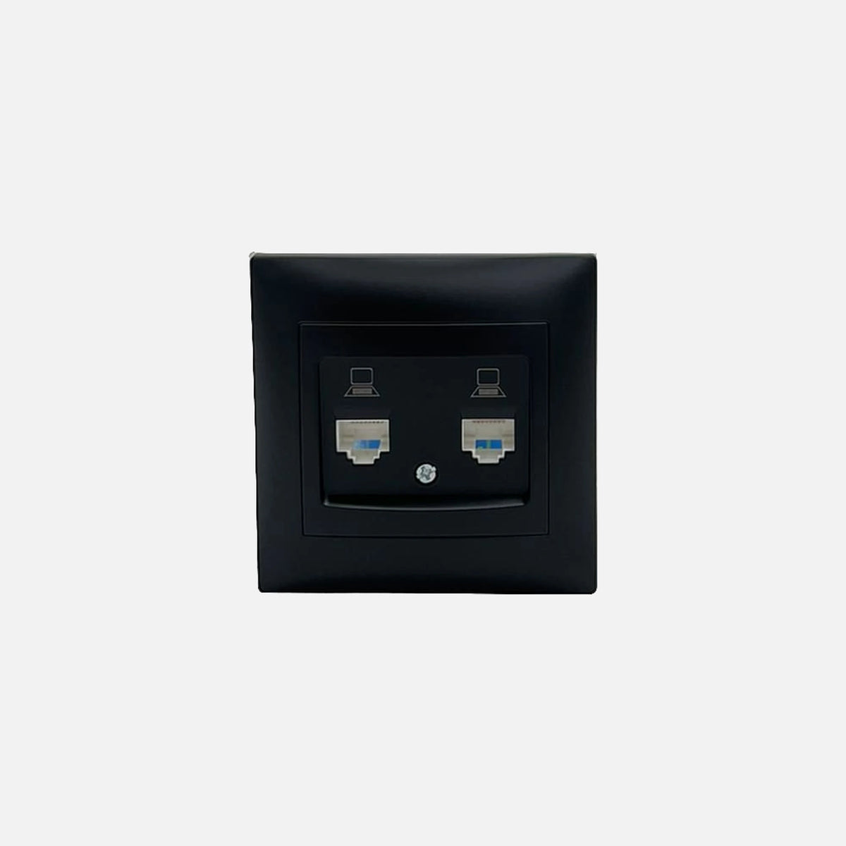 RP - Stinel Domus Black Double Socket Cat6