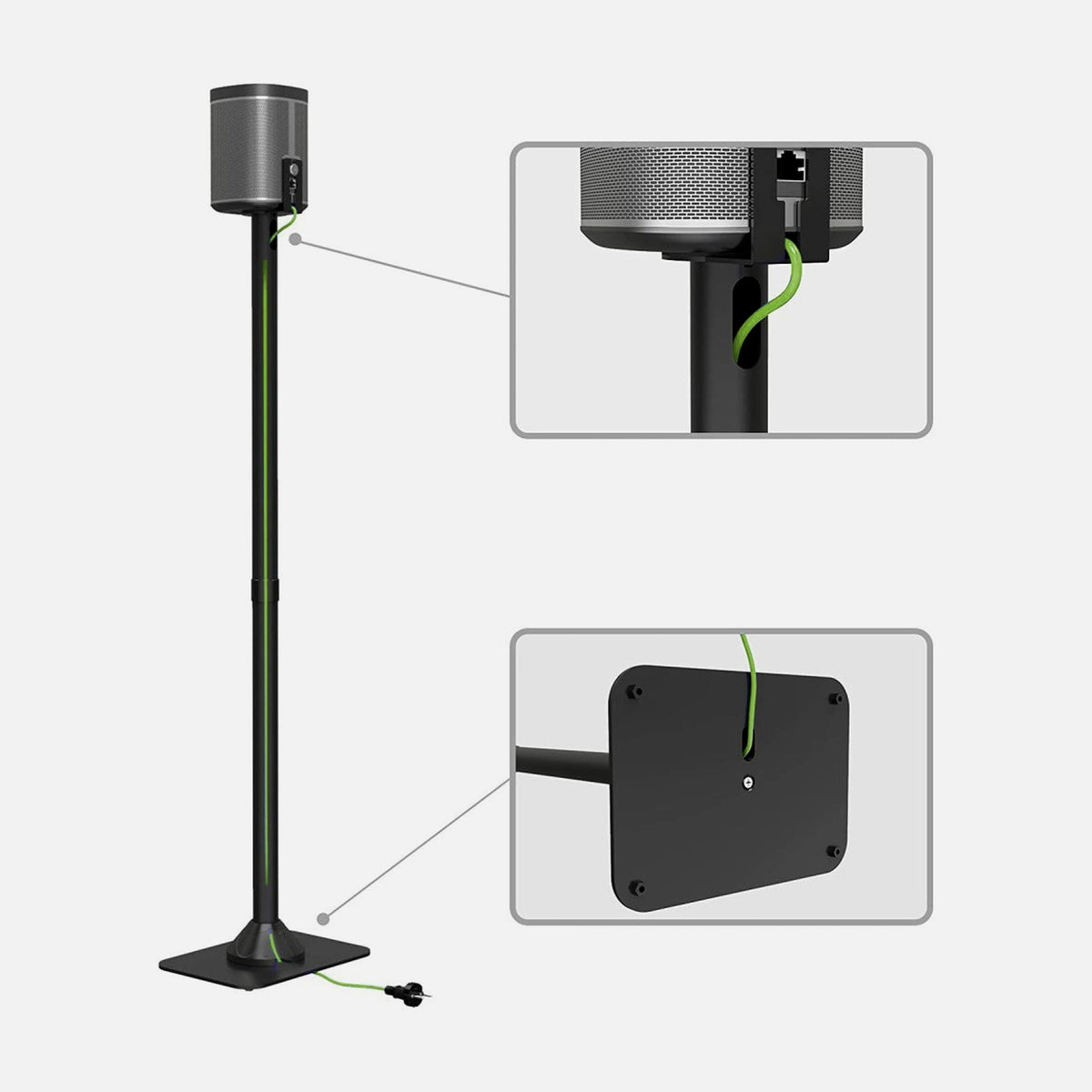Techly ICA-SP SSFL01 Floor Stand for Sonos Play:1 Speaker, Black
