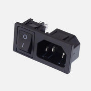 GBC 22.0306.05 - Three-pole IEC C14 ac panel male plug with switch