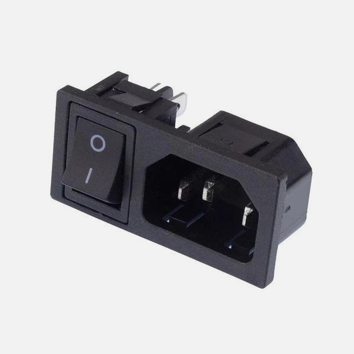 GBC 22.0306.05 - Three-pole IEC C14 ac panel male plug with switch