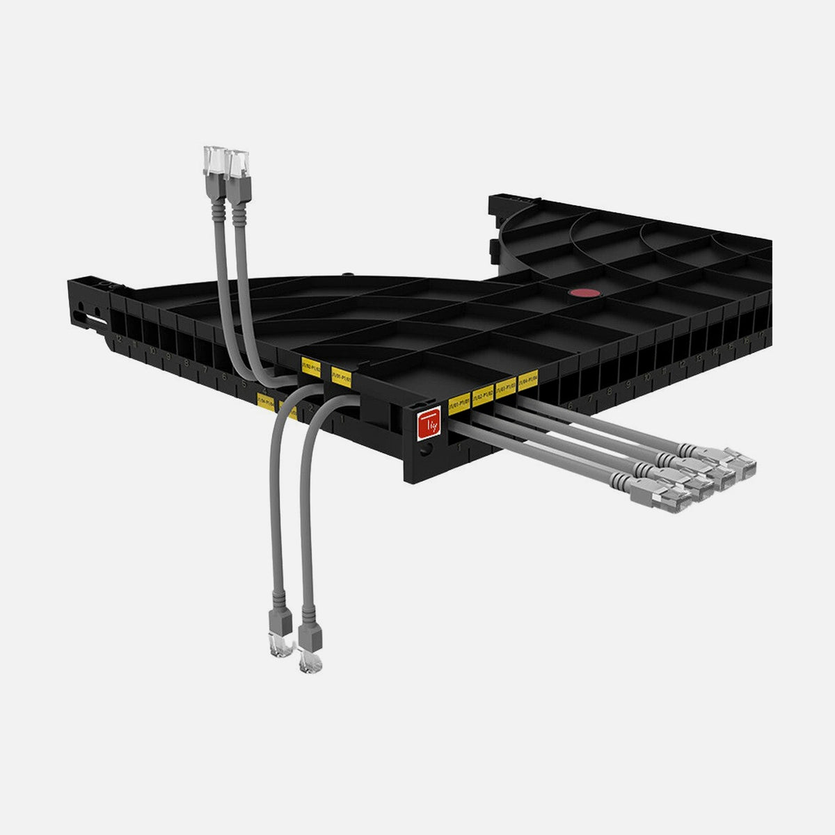 Techly I-CASE TRAY-ORG600 Cable Management Shelf 24 Ports for 19" Rack 600mm