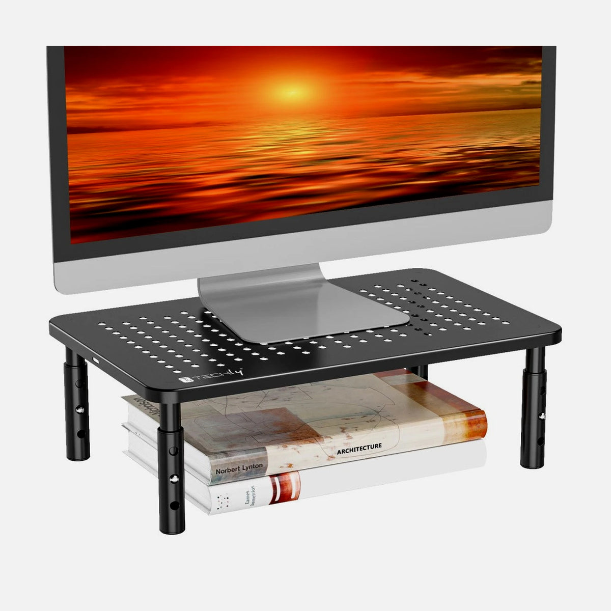 Techly ICA-MS 481 Height Adjustable Monitor Laptop Stand Black