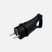 AD Schuko Rubber Male Plug Black with Handle
