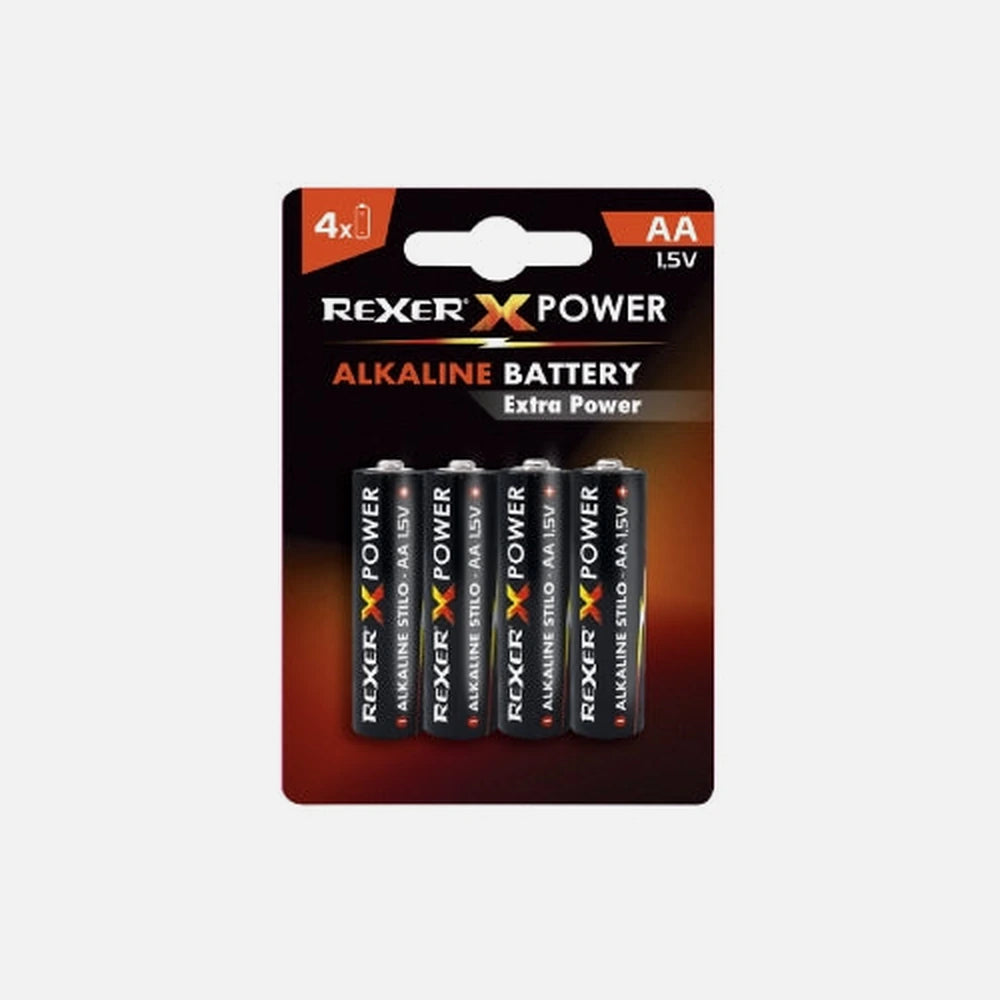 Rexer RXBA2-AA04P - 1.5V AA Alkaline Battery Blister 4 pcs
