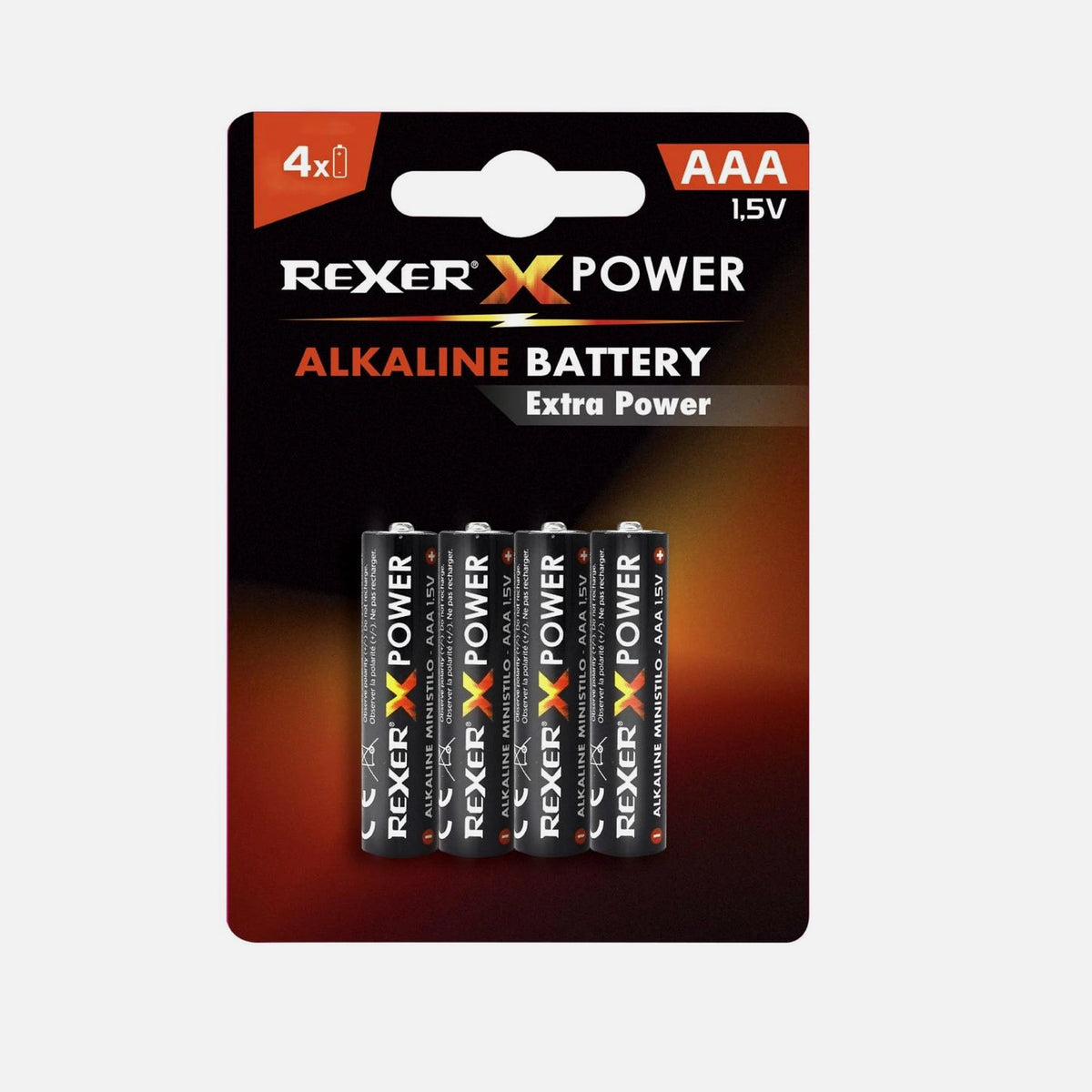 Rexer RXBA2-AAA04P - 1.5V AAA Alkaline Battery Blister 4pcs