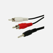GBC 14.1560.15 - Stereo Audio Jack Cable 3.5mm Male to 2 RCA Male 3m