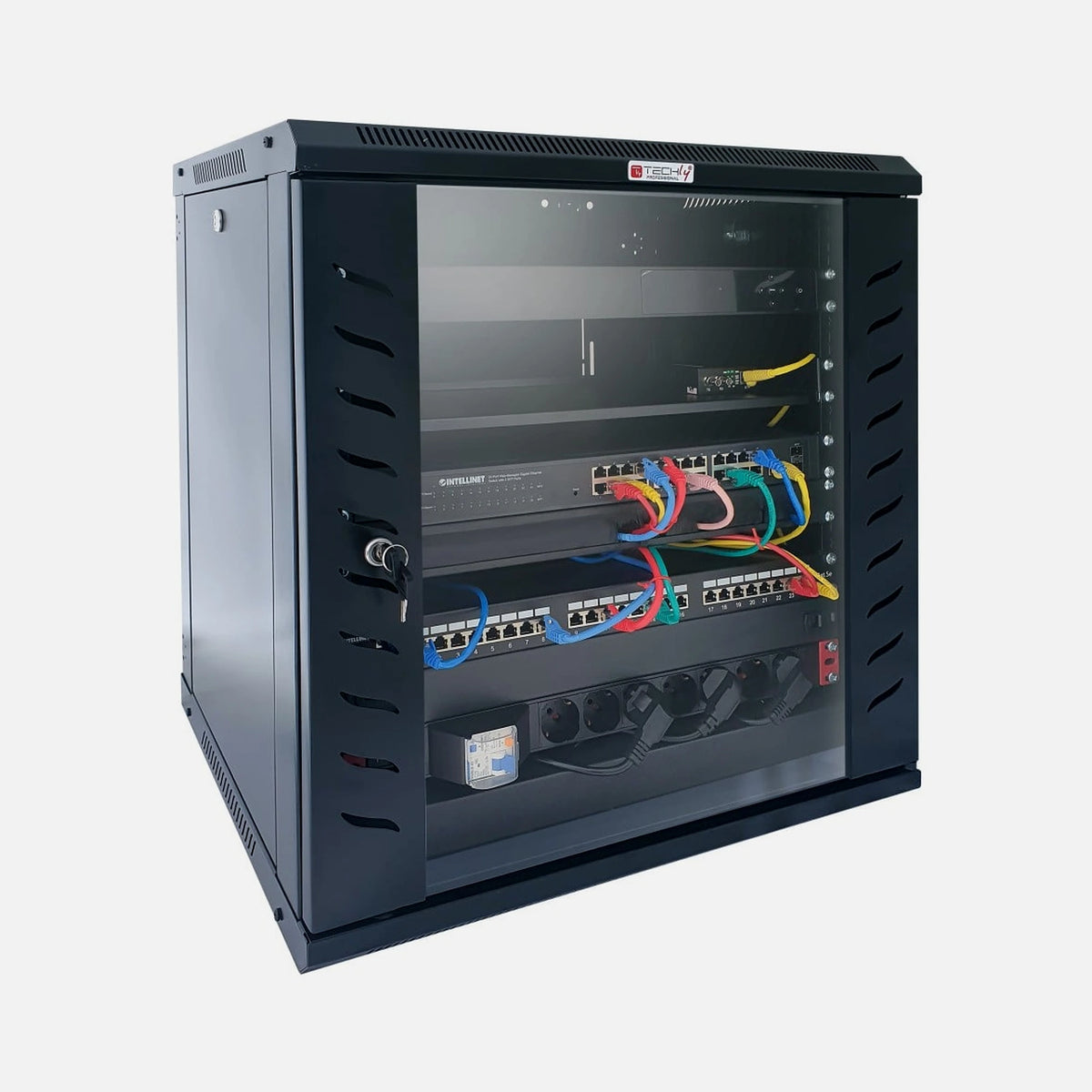 Techly I-CASE FP-4506BK Wall Rack 19" 6U 450mm Depth Black