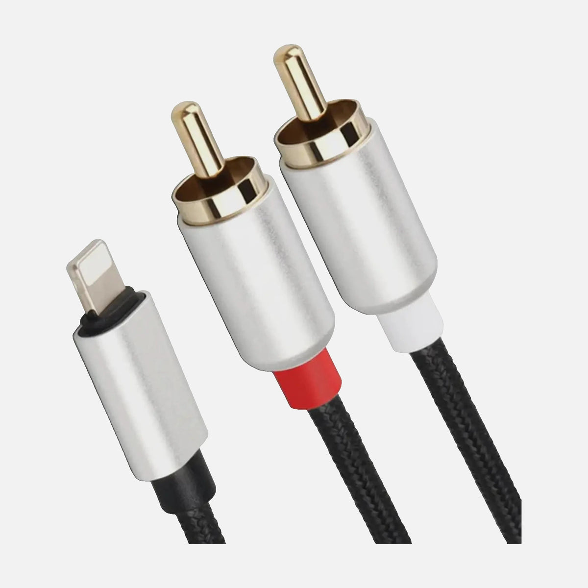 NÖRDIC Lightning to RCA Audio Cable (Not MFi) – 1.2 m Stereo Sound Adapter