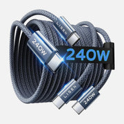 LISEN 240W USB-C to USB-C Fast Charging Cable – 2×2m Braided Pack -  for iPhone 17 16 15 Pro Max iPad MacBook Pro Samsung S25