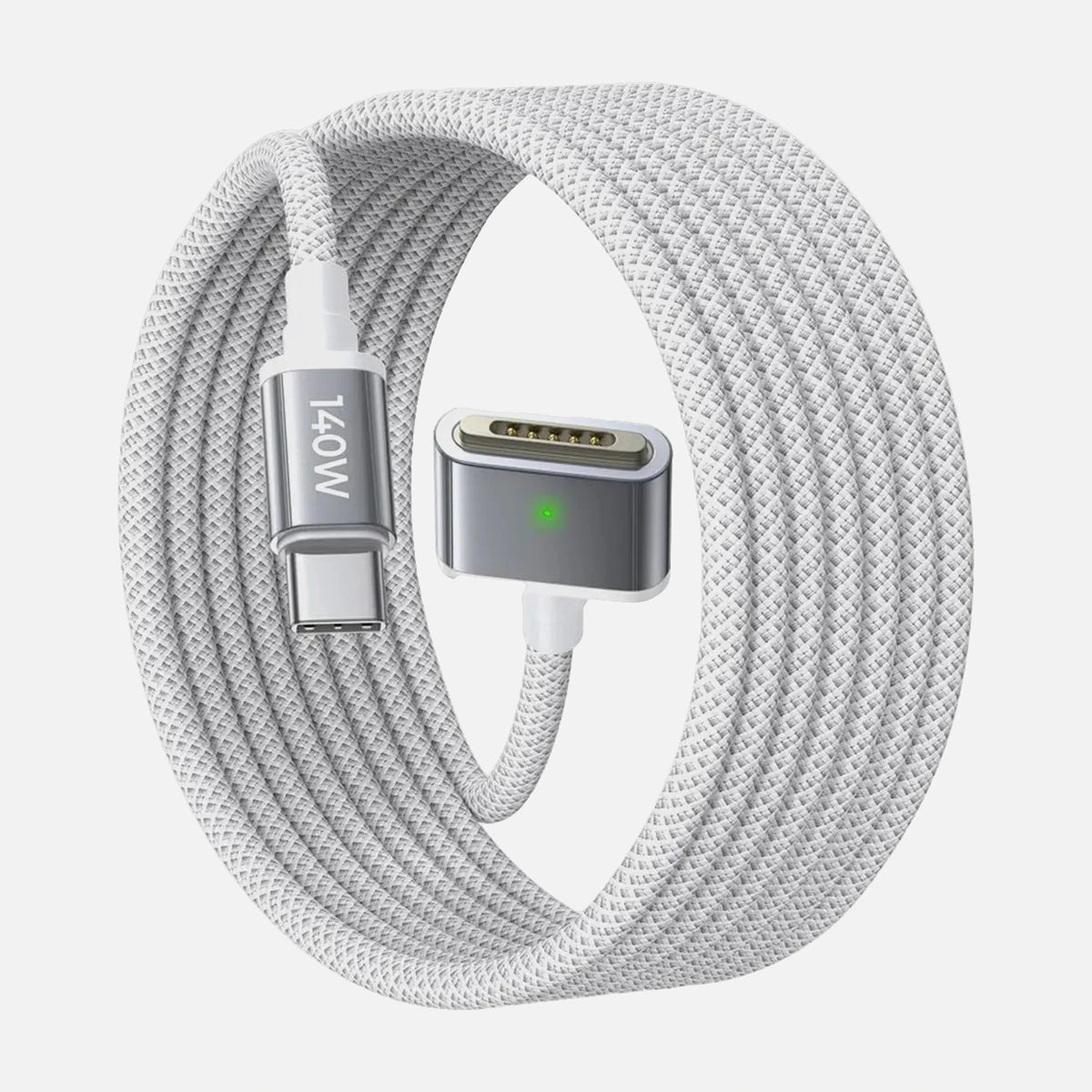 LISEN 140W USB-C to Magnetic Charging Cable – Fast Charge for MacBook, iPad & USB-C Devices, 2m Braided Cable, Grey