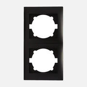 Stinel Domus Double Vertical Frame Black – 8.5×15.5cm, E14 Switch Plate