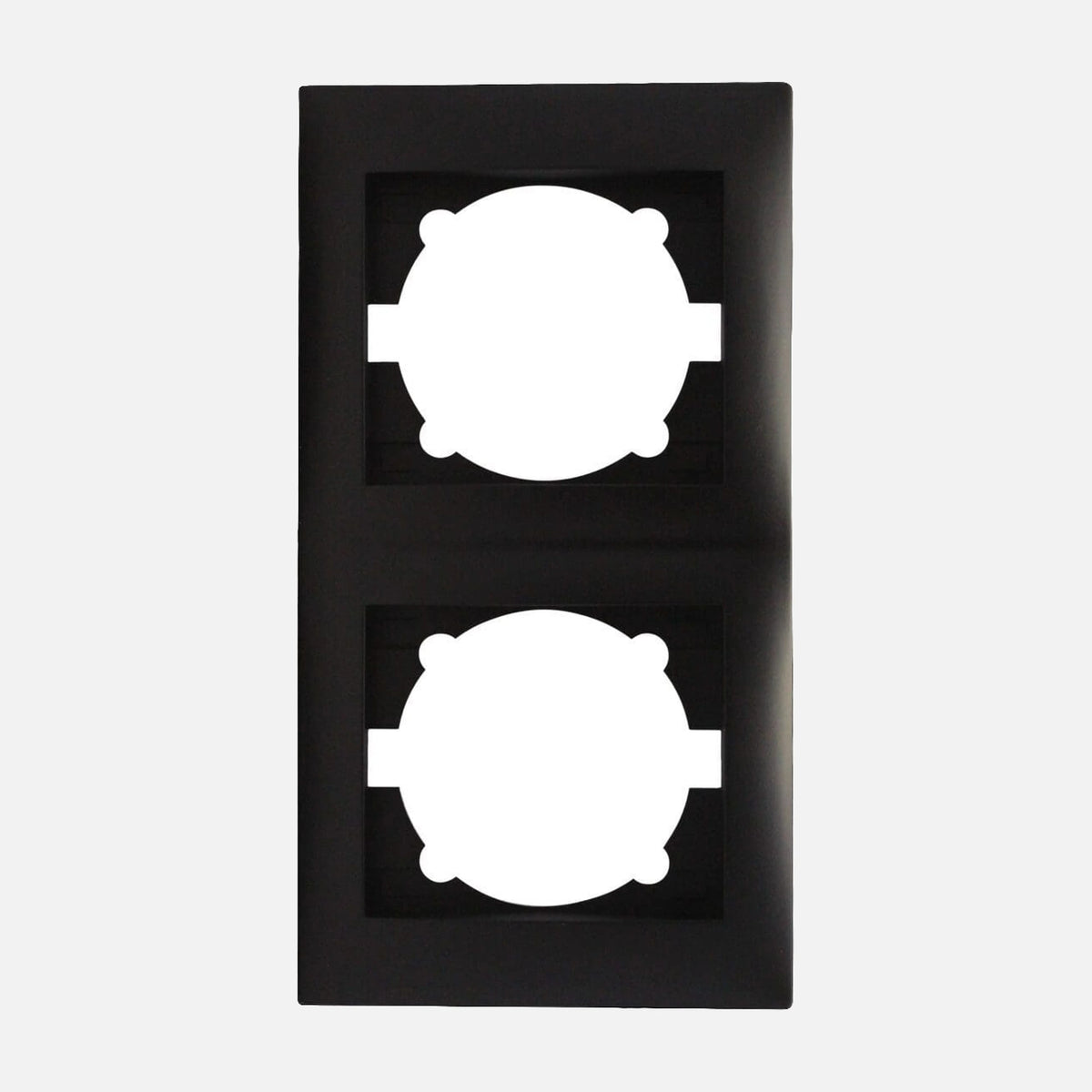 Stinel Domus Double Vertical Frame Black – 8.5×15.5cm, E14 Switch Plate