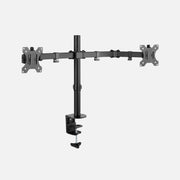 Techly ICA-LCD 582-D Dual Monitor Desk Stand 13''–32'' – 2×8kg, 360° & VESA 100×100