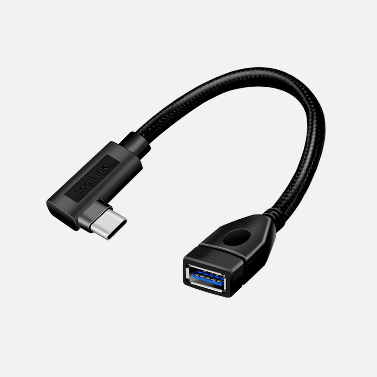 LogiLink ICOC UOTG-32C9MAF USB-C OTG Adapter Cable – 10Gbps, 90° Angled & 0.2m