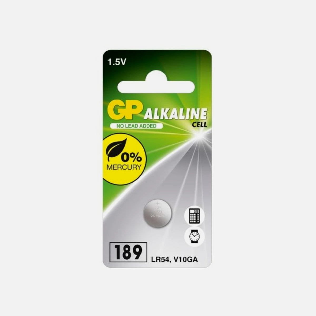 GP Batteries 37.0187.40 – Alkaline Button Cell LR54/LR1130/AG10, 1.5V 44mAh, 1-Pack