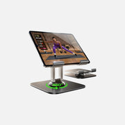 Lisen 2E559 – 360° Rotating Tablet Stand 4.7"–12.9", Al-Ti Alloy, Foldable, Black