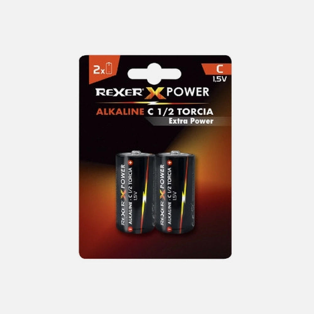 Rexer Alkaline Batteries LR14 C-Size – 2-Pack, 1.5V