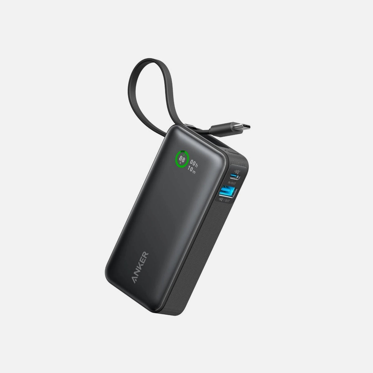Anker A1259G11 Nano PowerCore 10K – 30W USB-C, Built-in Cable & 10,000mAh, Black