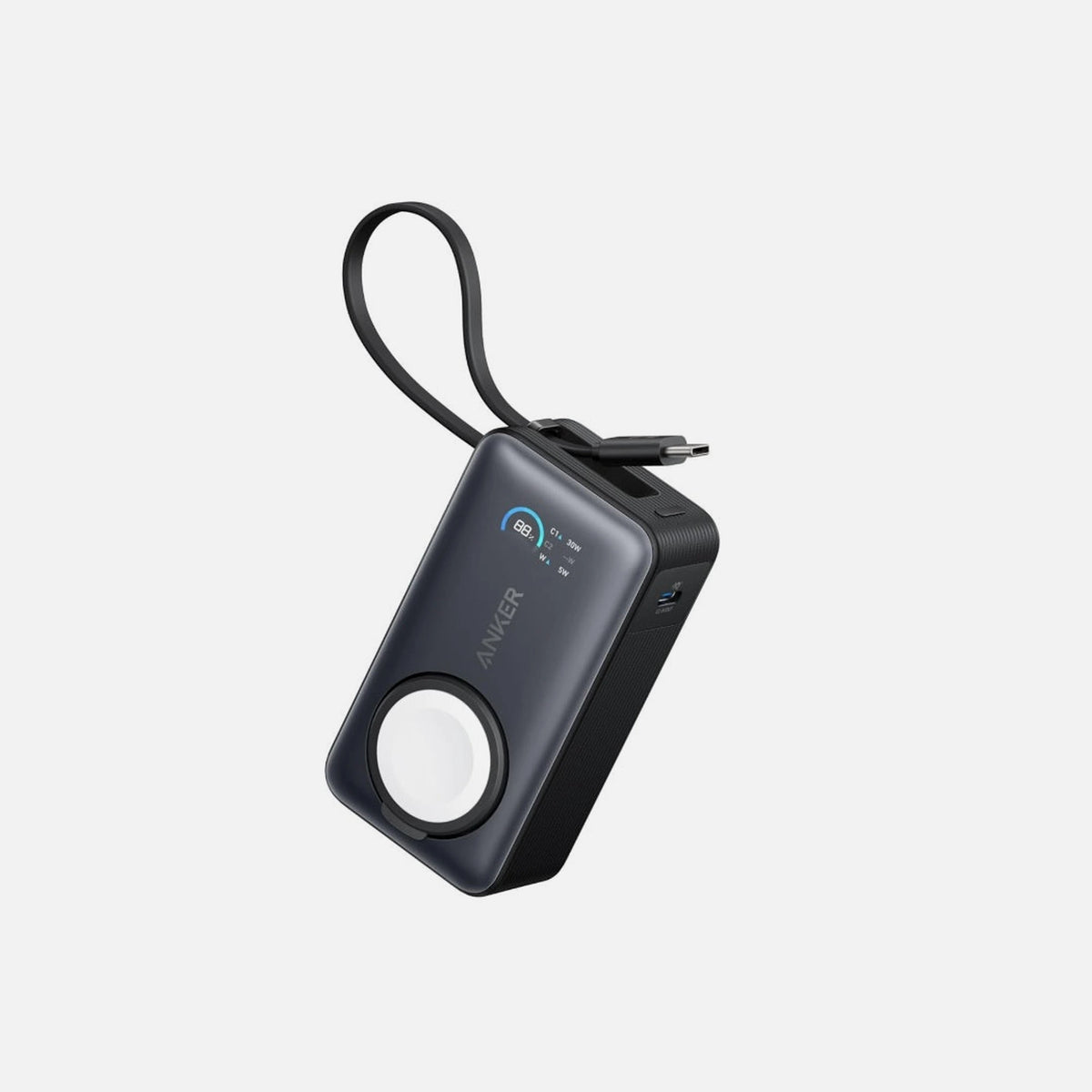 Anker A1657H11 MagOn 10K – 35W, Apple Watch Dock & Built-in USB-C Cable, Black