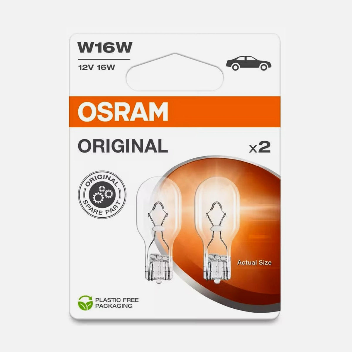 OSRAM 921-2BL Original W16W – 12V 16W 310lm, ECE Approved Signal Lamp, 2-Pack