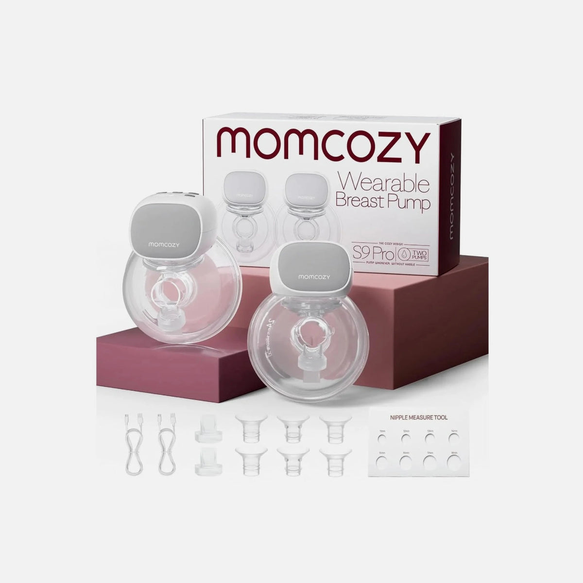 Momcozy S9 Pro BP274-GR71BA-A – Hands-Free Electric Double Breast Pump, 2 Modes, 9 Levels, Gray