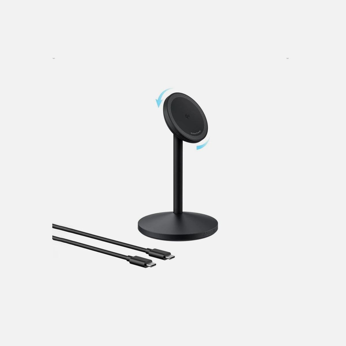 Anker A25X1H11 MagGo – Qi2 15W MagSafe Wireless Magnetic Charger, 360° Rotation, Black