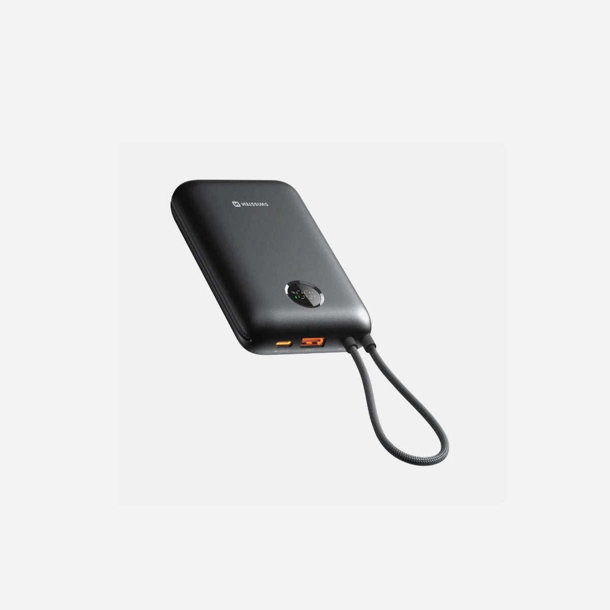 Swissten 22013937 Voltbox 20000 Power Bank – 20,000mAh, 35W PD & Built-in USB-C/Lightning Cables
