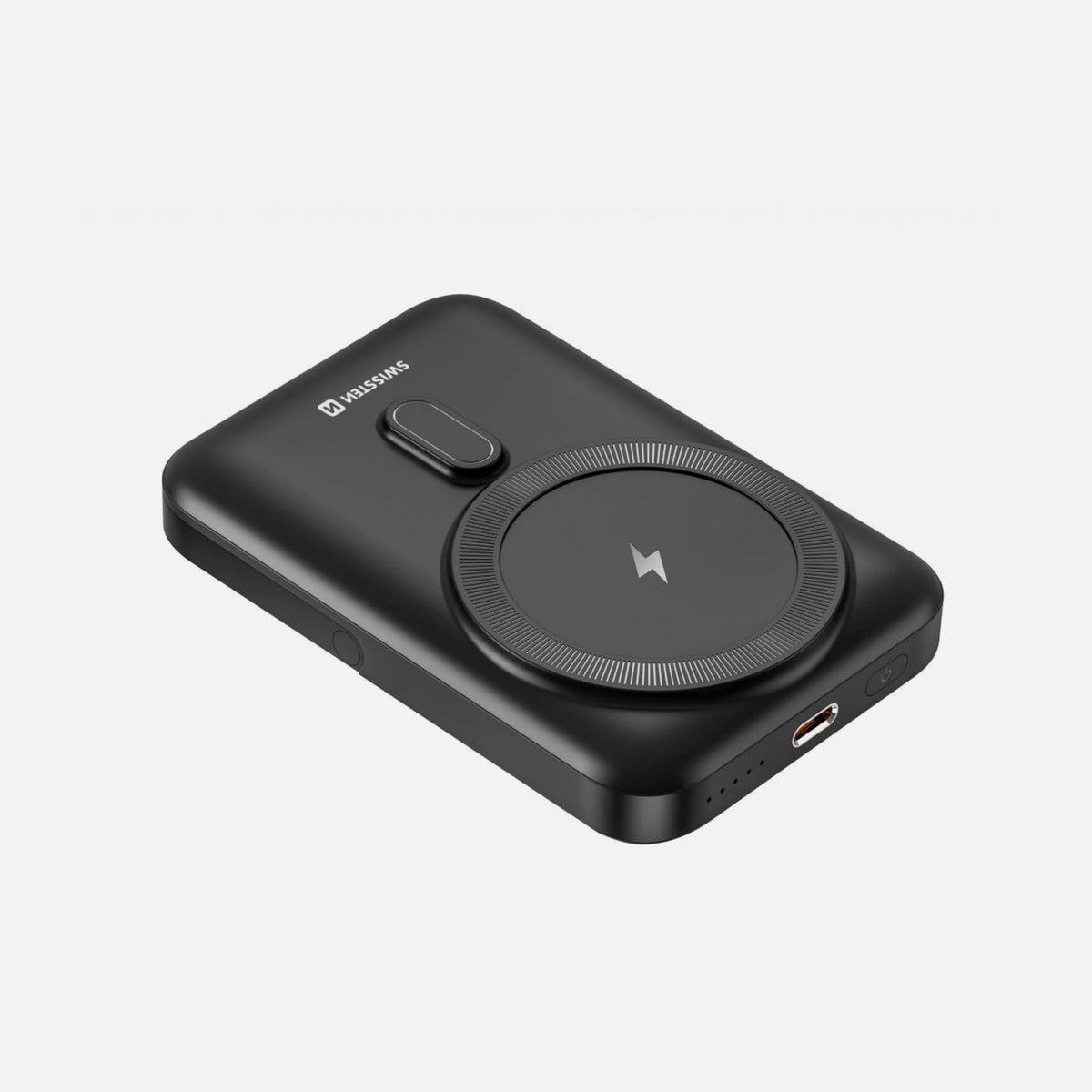 Swissten 22013974 10K Magnetic Power Bank – 10,000mAh, Qi2 15W MagSafe, iPhone 12+, Black