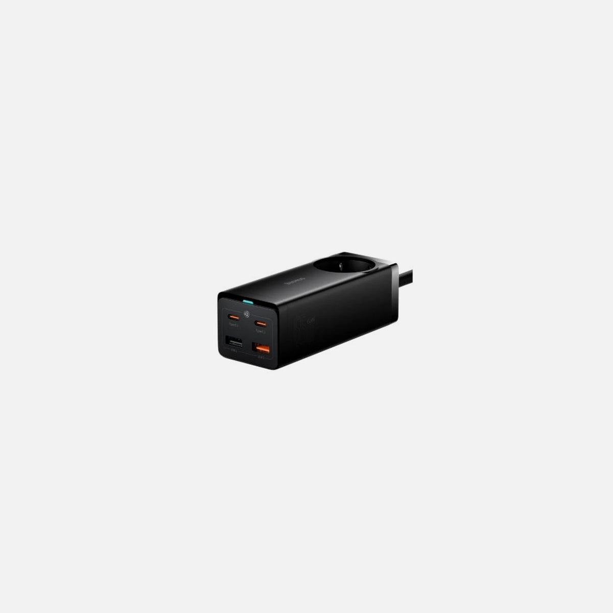 Baseus PSZM000901 GaN3 Pro Charging Station 65W – AC Outlet, 2×USB-C PD, 2×USB-A, Black