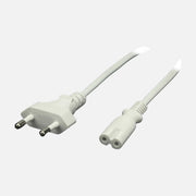 MPL POSAC-C7EU15WH Power Cable – IEC C7 to Euro CEE 7/16, 1.5m, 2.5A 250V, White