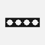 Stinel DOMUS Switch Frame Quadruple Horizontal – Black, 85×296×10mm