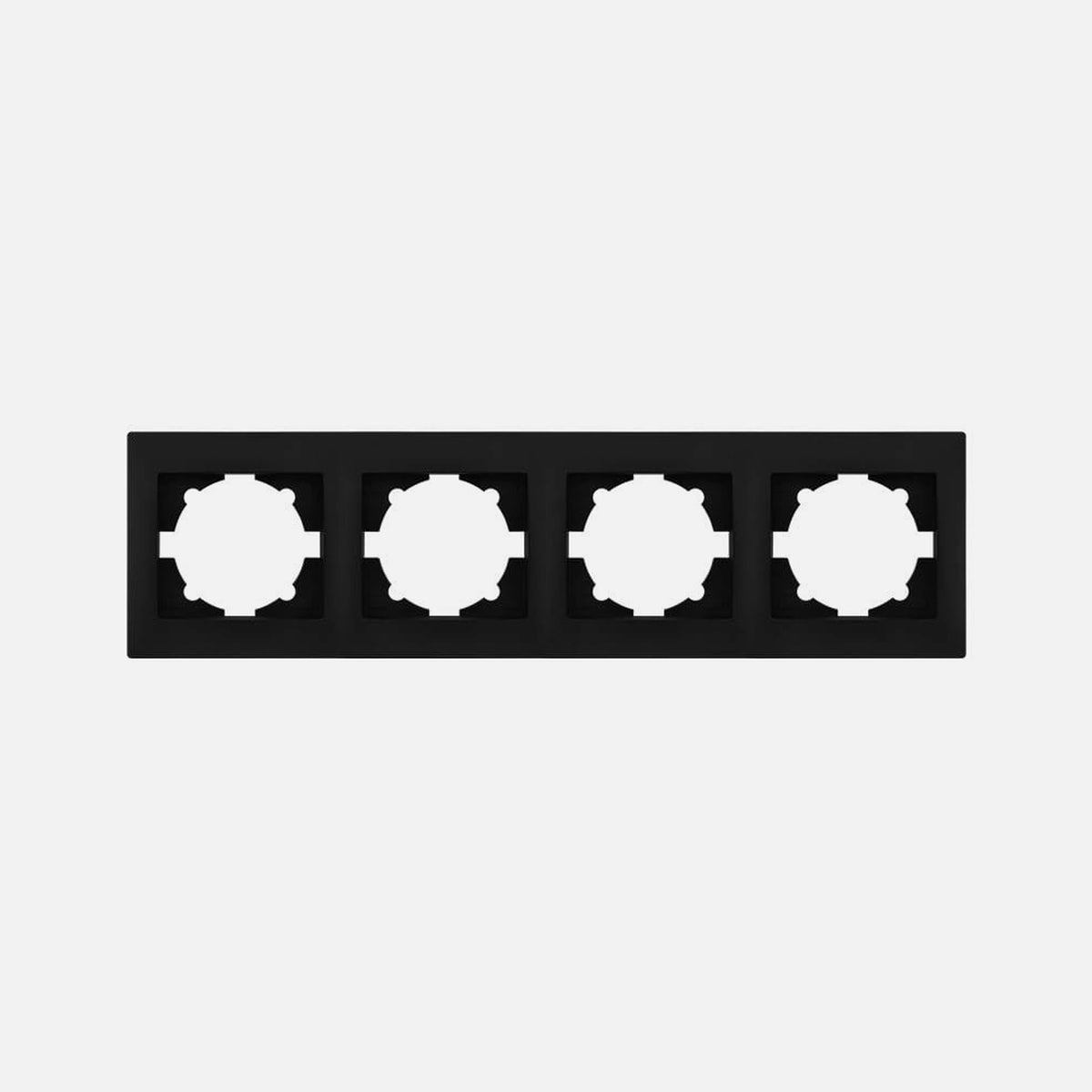 Stinel DOMUS Switch Frame Quadruple Horizontal – Black, 85×296×10mm