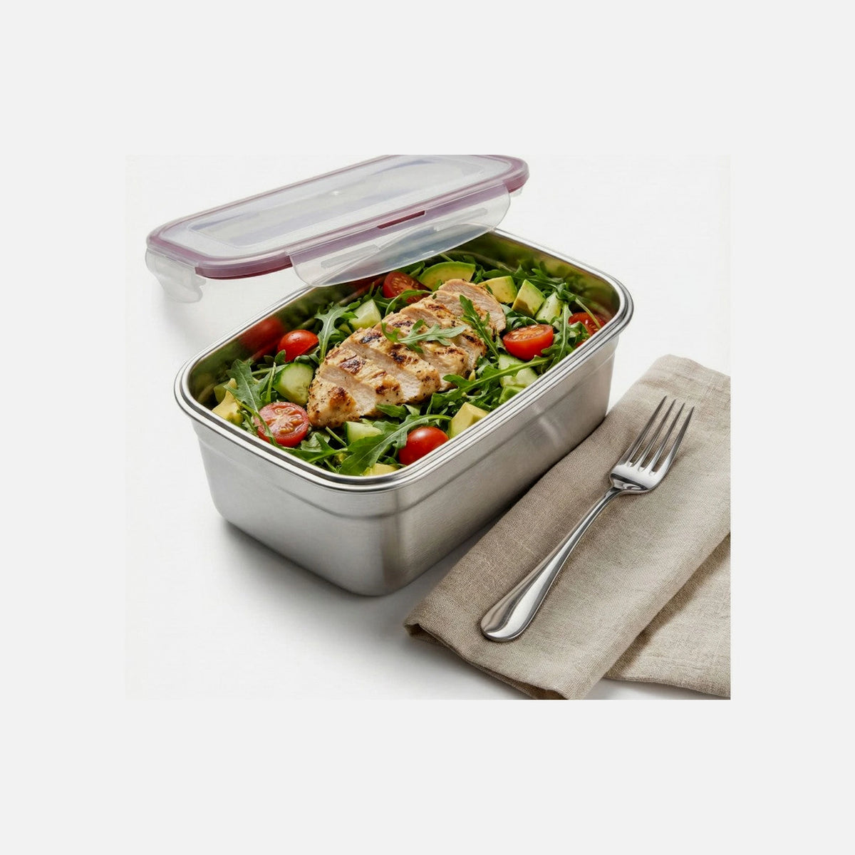 AJ Inox Airtight Lunch Box 1200ml – Stainless Steel, BPA-Free Lid
