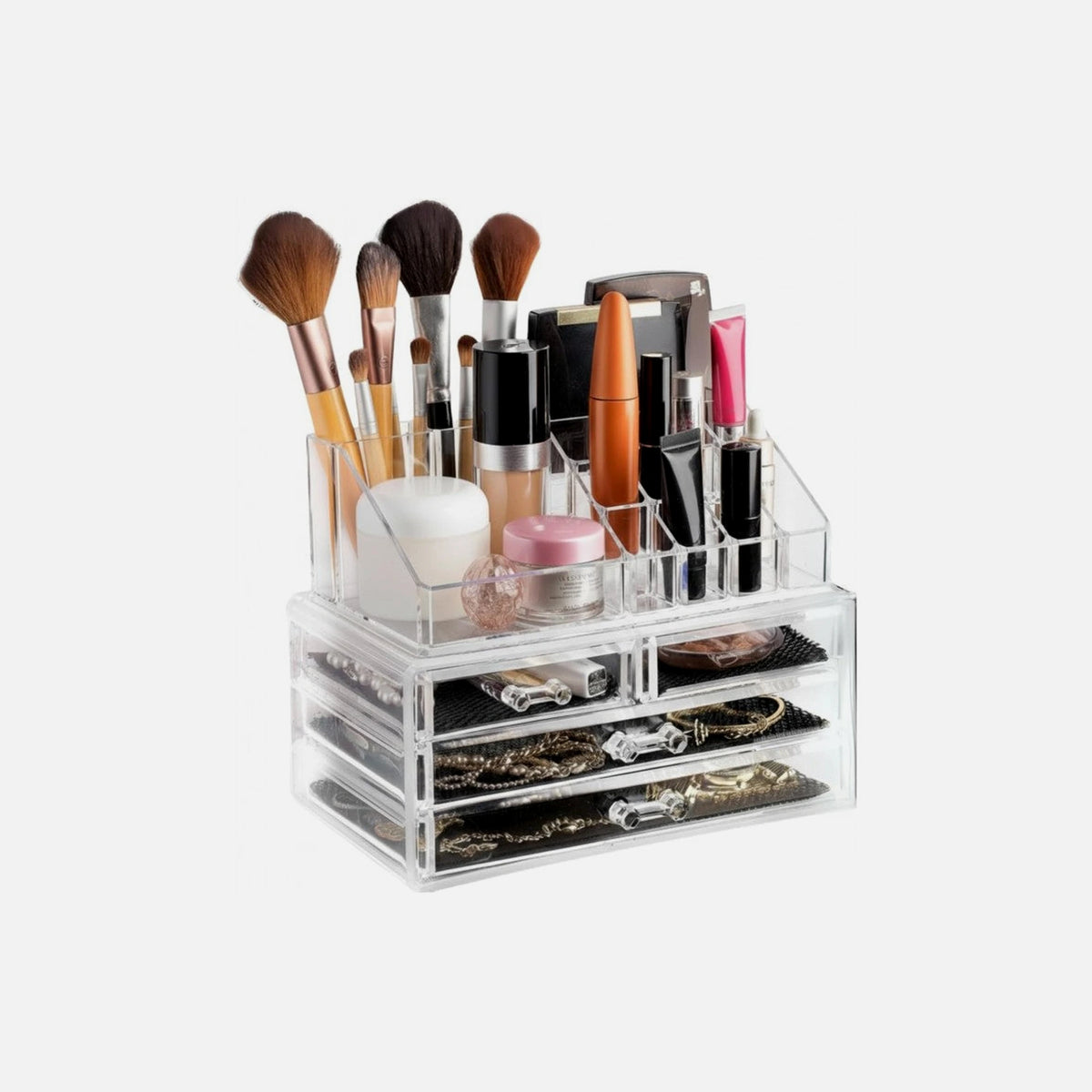 AJ Makeup & Cosmetics Organizer with 4 Drawers – Transparent