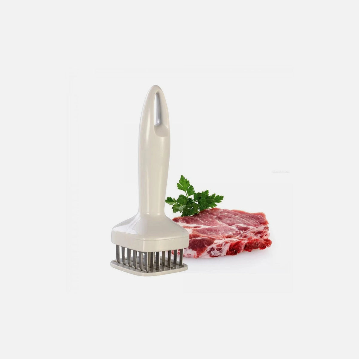 AJ Meat Tenderizer Tool with 24 Stainless Blades – White