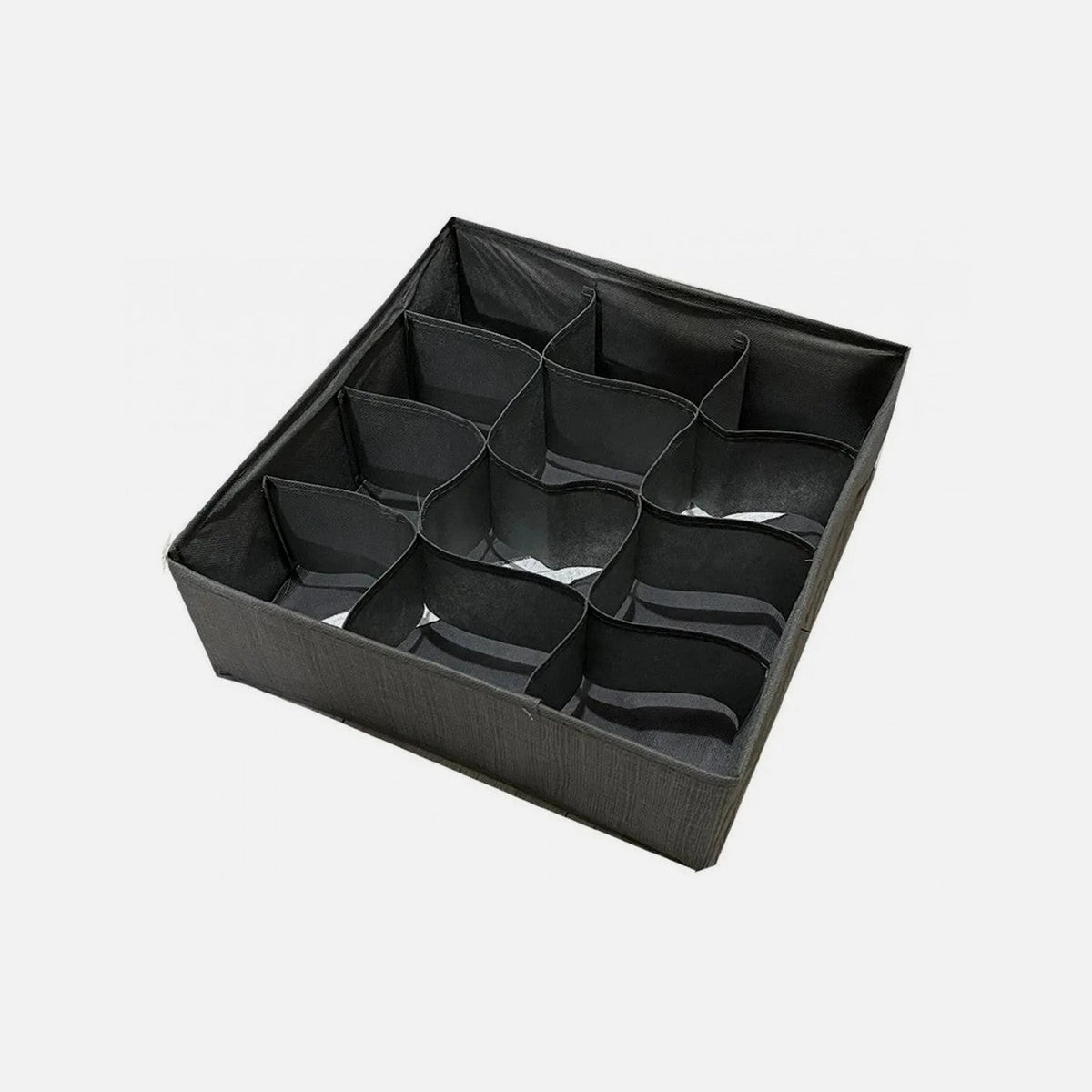 AJ Foldable Drawer Organizer 12-Slot for Socks & Underwear – 32x32x10cm, Grey
