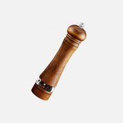 AJ Ceramic Salt & Pepper Mill 20cm – Oak Wood with Adjustable Grind, Window